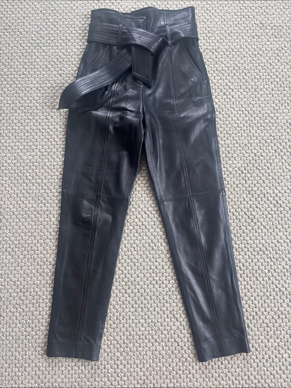 Veronica Beard Black Leather Pants